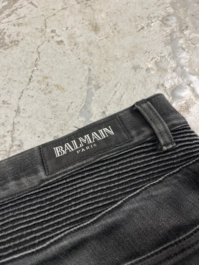 AW2012 Balmain Black Faded Denim Jeans - Image 10
