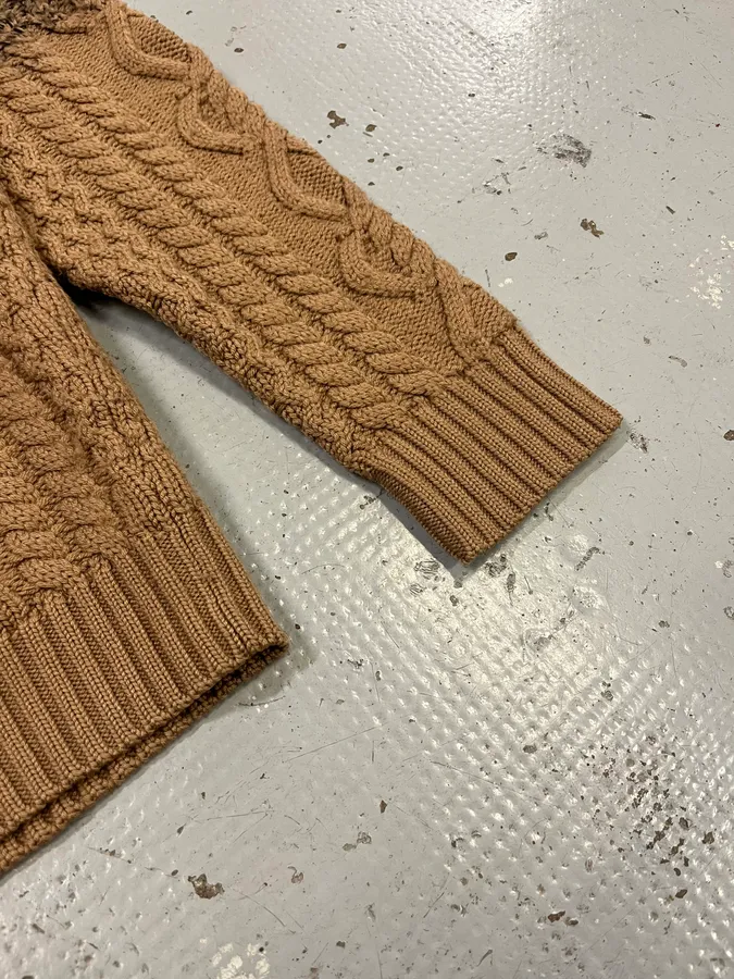 AW2012 Dsquared2 Gradient Cable Knit Black & Beige Wool Sweater - Image 7