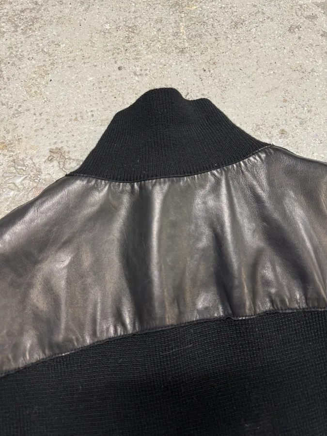 AW2012 Emporio Armani Black Fit Leather Jacket - Image 11