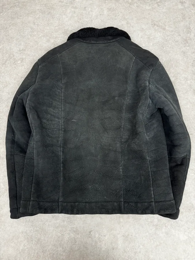 AW2012 Emporio Armani Black Shearling Jacket - Image 4