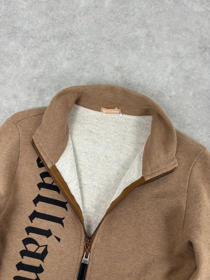 AW2012 John Galliano Beige Wool Signature Zip-Up Sweater - Image 8