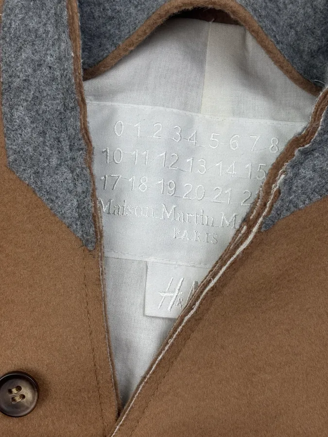 AW2012 Maison Margiela H&M Camel Wool Double-Breasted Long Coat - Image 9