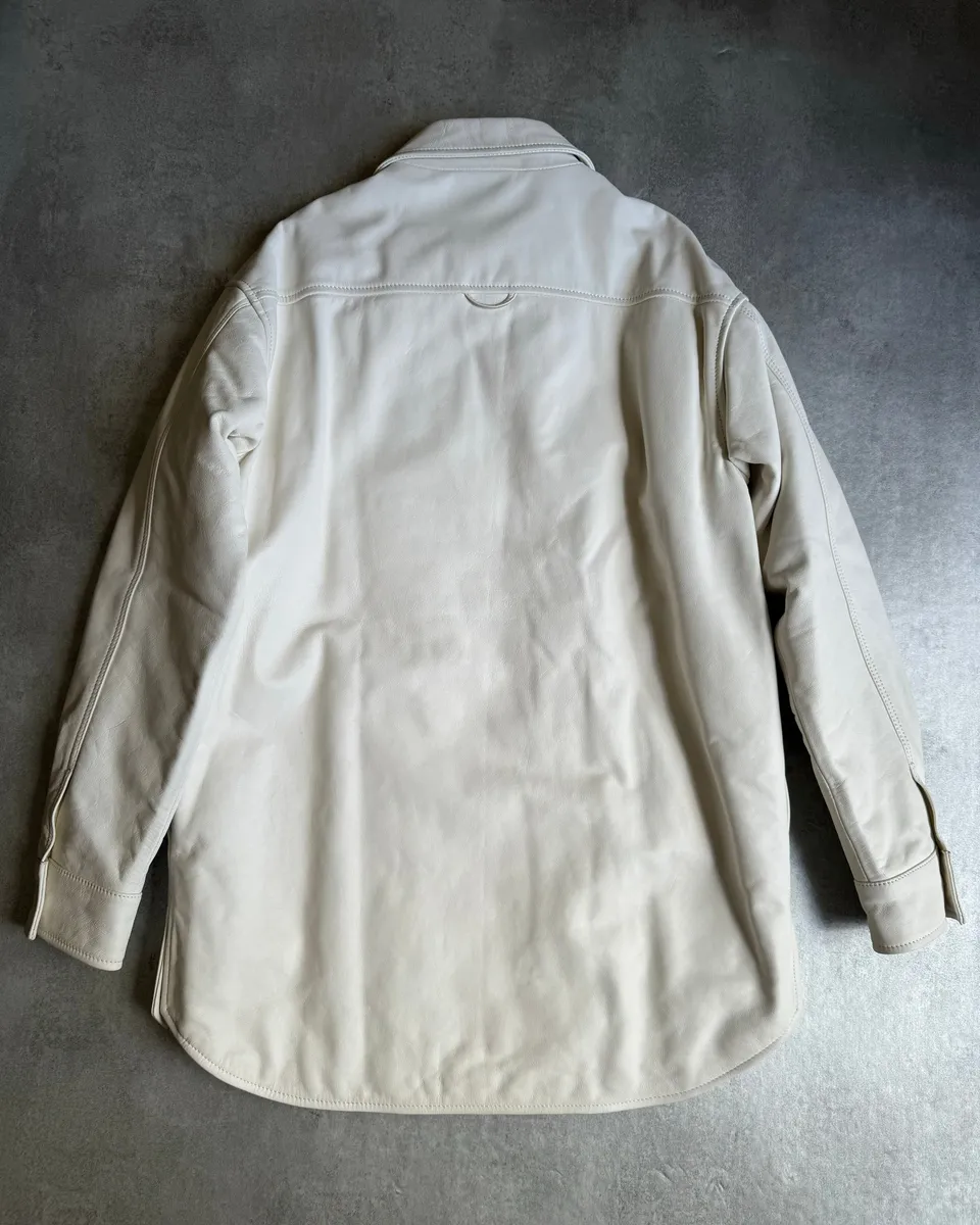 AW2012 Maison Margiela H&M White Leather Shirt Jacket - Image 5