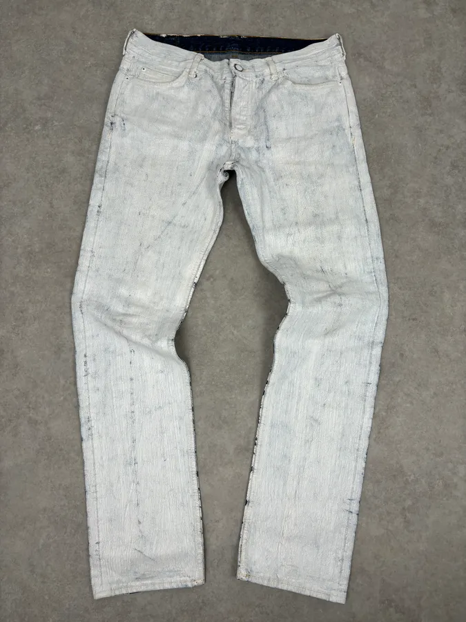 AW2012 Maison Margiela H&M White Painted Denim Jeans