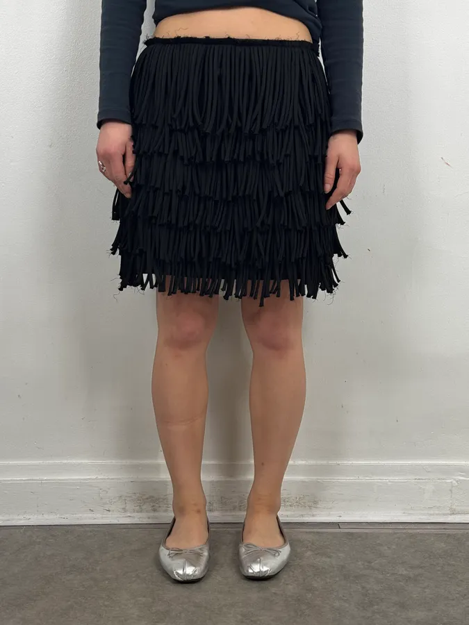 AW2012 Pierre Balmain Black Fringe Skirt - Image 2
