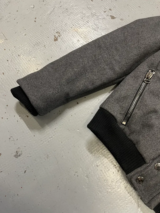 AW2012 Pierre Balmain Wool Zip Grey Bomber Jacket - Image 6