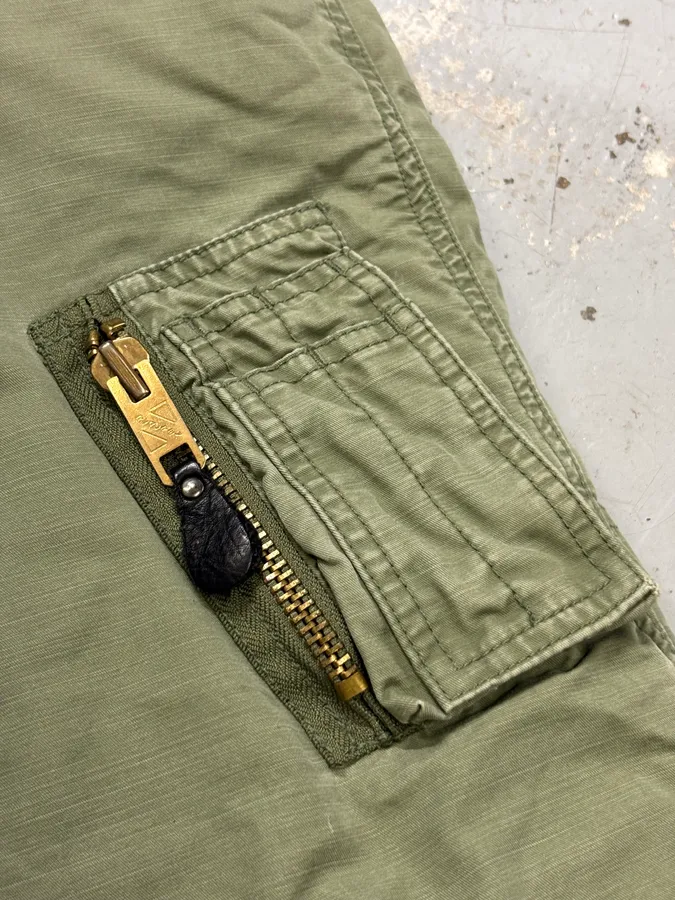 AW2012 Ralph Lauren Khaki Green Flags Long Cargo Parka Coat - Image 11