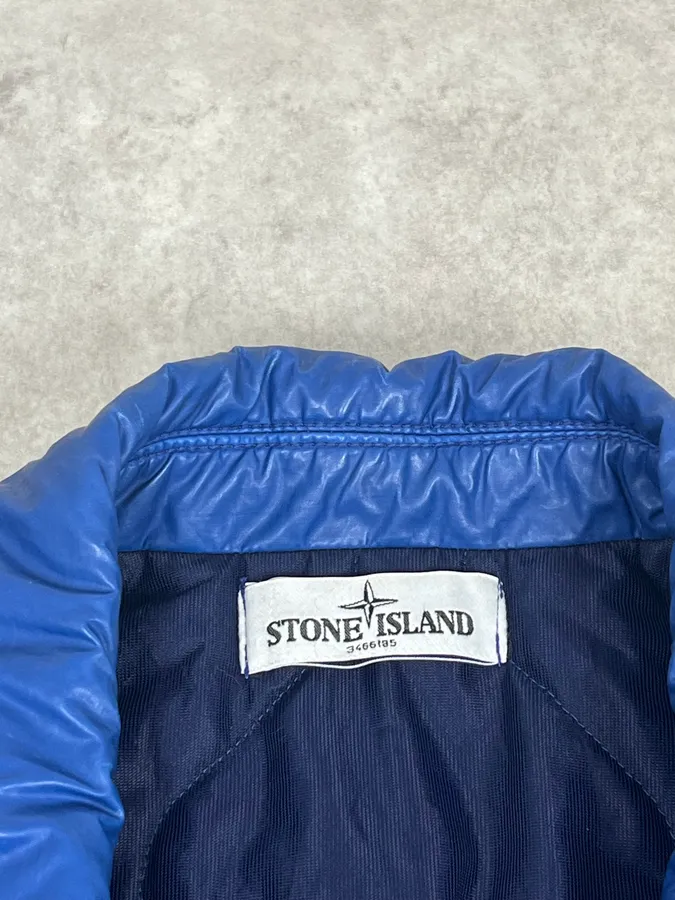 AW2012 Stone Island Blue Caban Mussola Gommata Jacket - Image 11