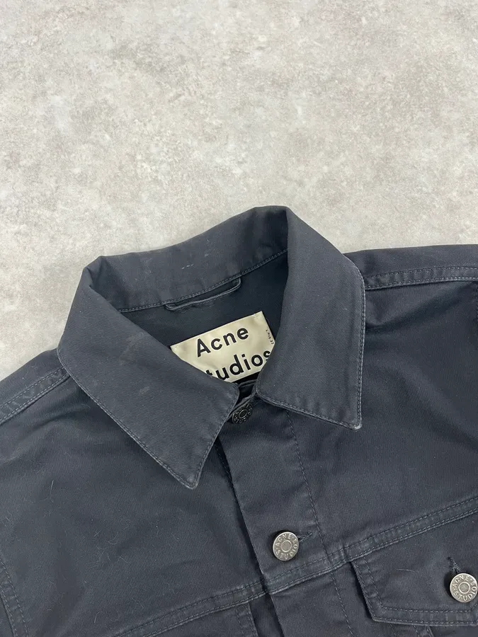 AW2013 Acne Studios Black Obscure Denim Trucker Jacket - Image 5