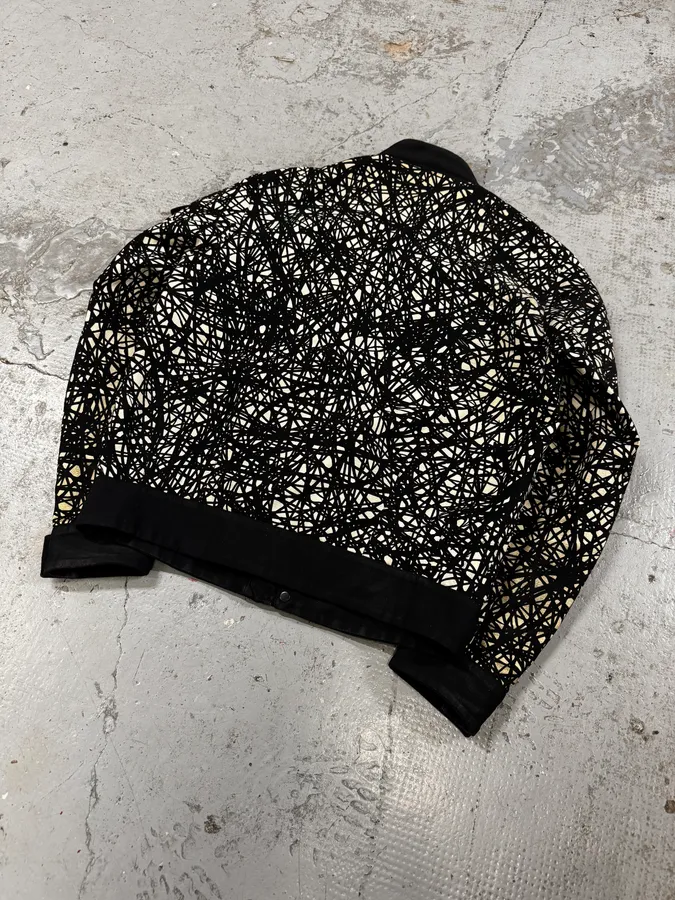 AW2013 Balenciaga Black & White Contemporary Abstract Aviator Jacket - Image 6