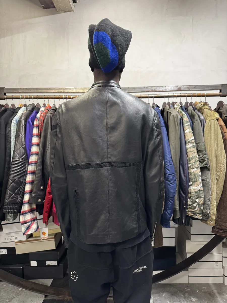 AW2013 Dirk Bikkembergs Black Contemporary Biker Leather Jacket - Image 4