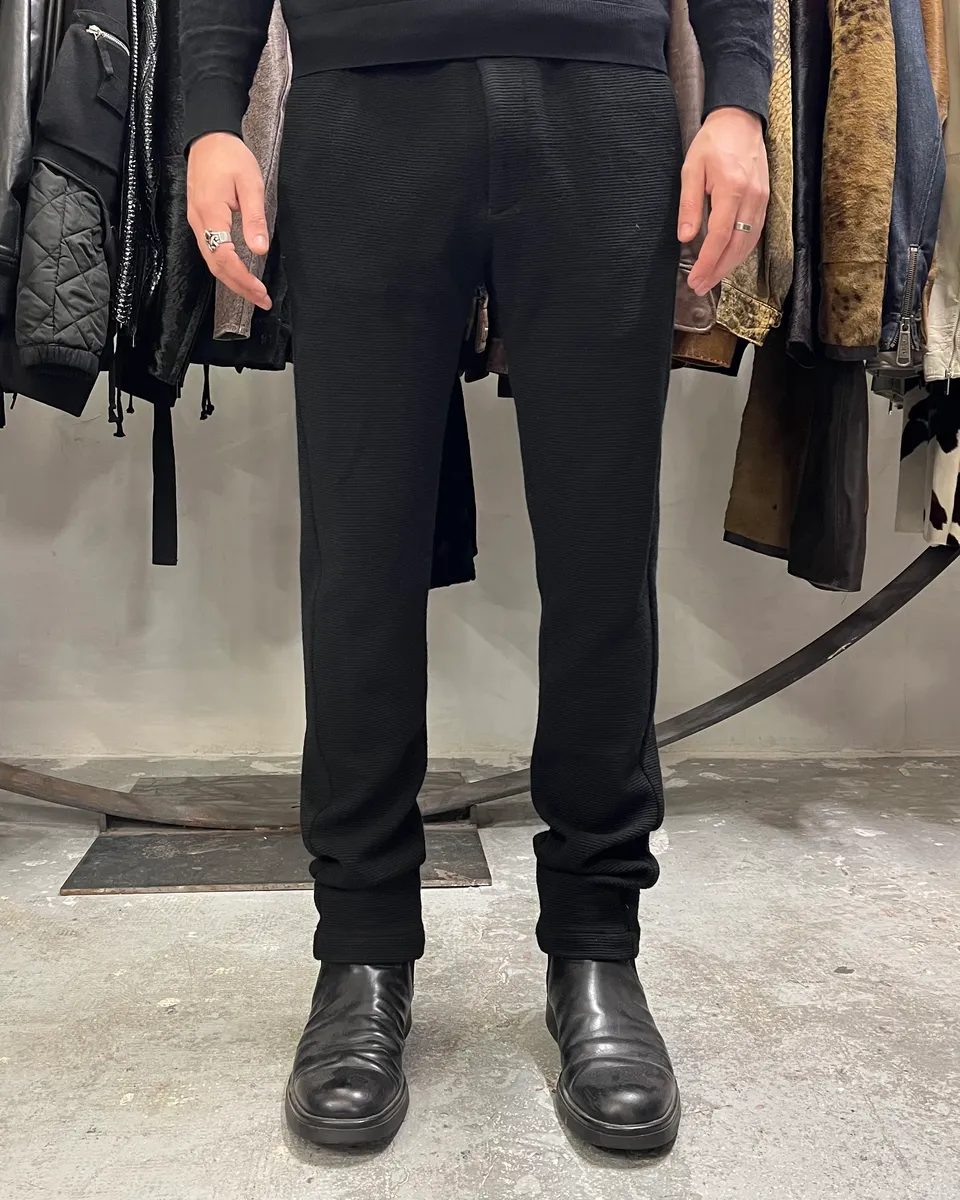 AW2013 Emporio Armani Black Wool Long Cozy Pants