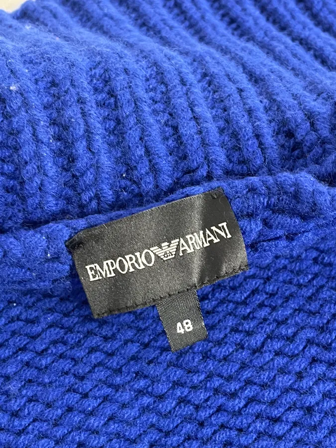 AW2013 Emporio Armani Blue Royal Wool Zip-up Sweater - Image 10