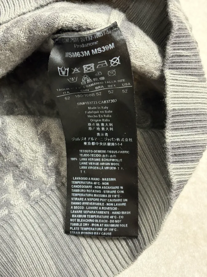 AW2013 Giorgio Armani Spiral Grey Wool Sweater - Image 10