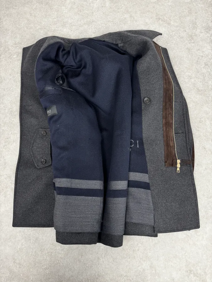 AW2013 Gucci Grey Naval Wool Jacket - Image 8