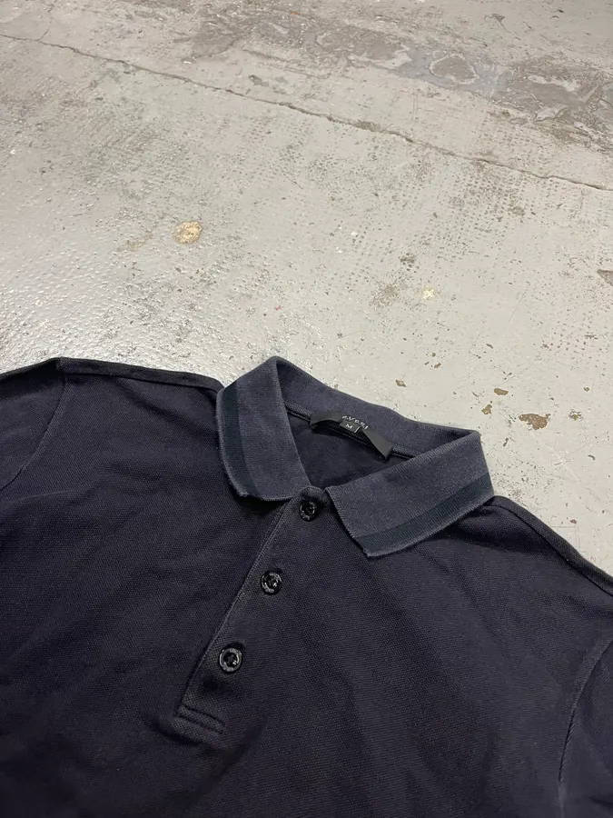 AW2013 Gucci Knight Embroidered Navy Longsleeve Polo - Image 5