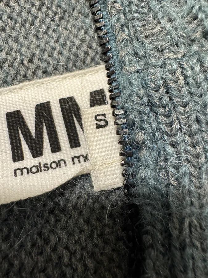 AW2013 Margiela MM6 Wool Blue Green Woven Zip-Up - Image 9
