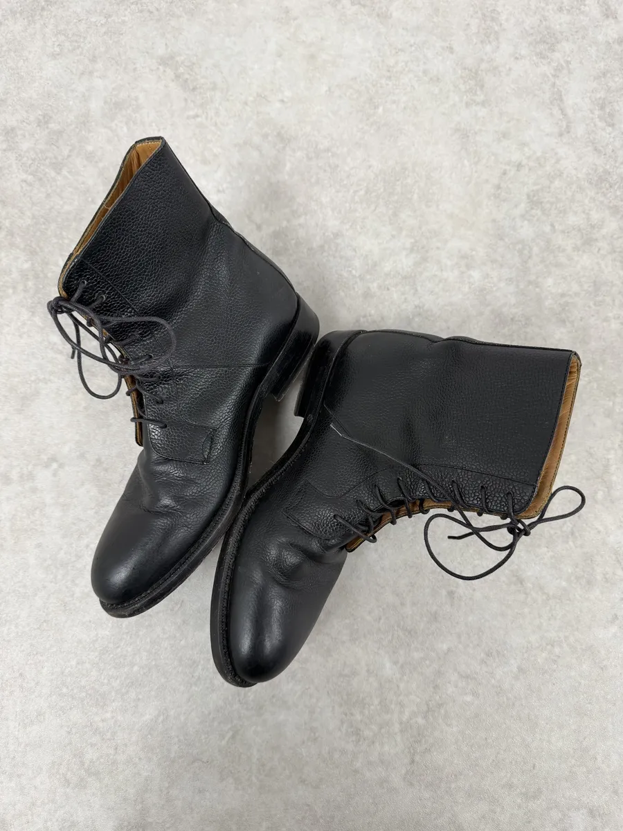 AW2013 Raf Simons Black High Leather Boots - Image 3