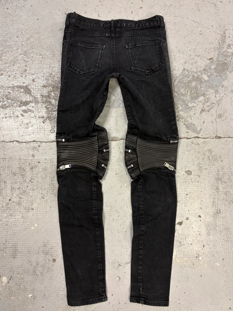 AW2013 Saint Laurent SLP04 Black Zips Biker Jeans by Hedi Slimane - Image 6