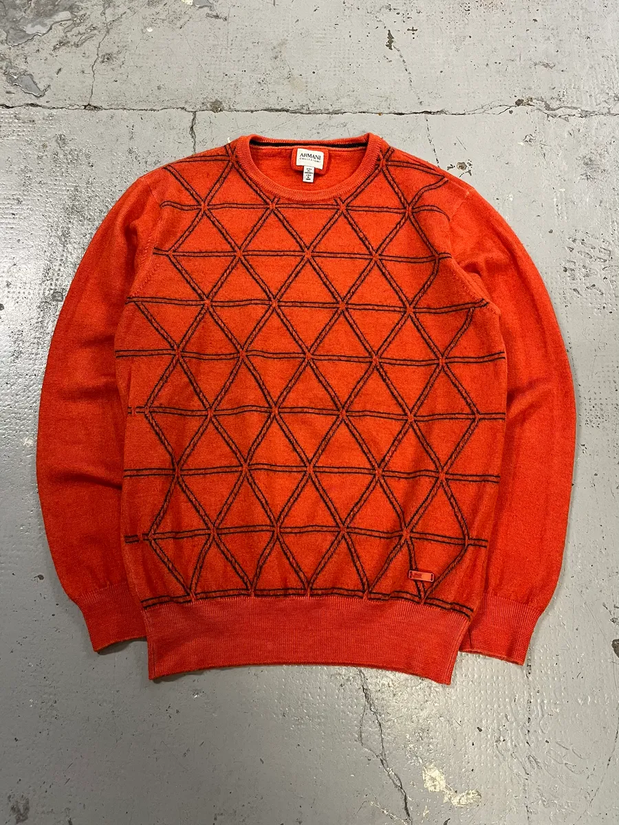AW2014 Armani Collezioni Orange Abstract Sweater