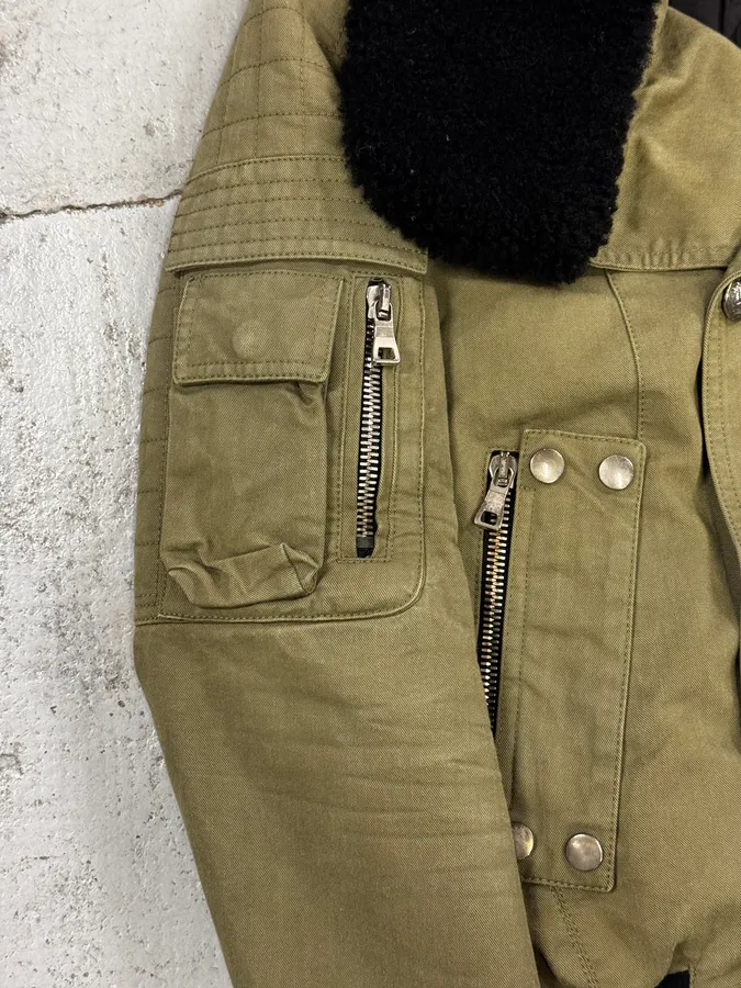 AW2014 Balmain Military Green Officer Jacket - Image 13