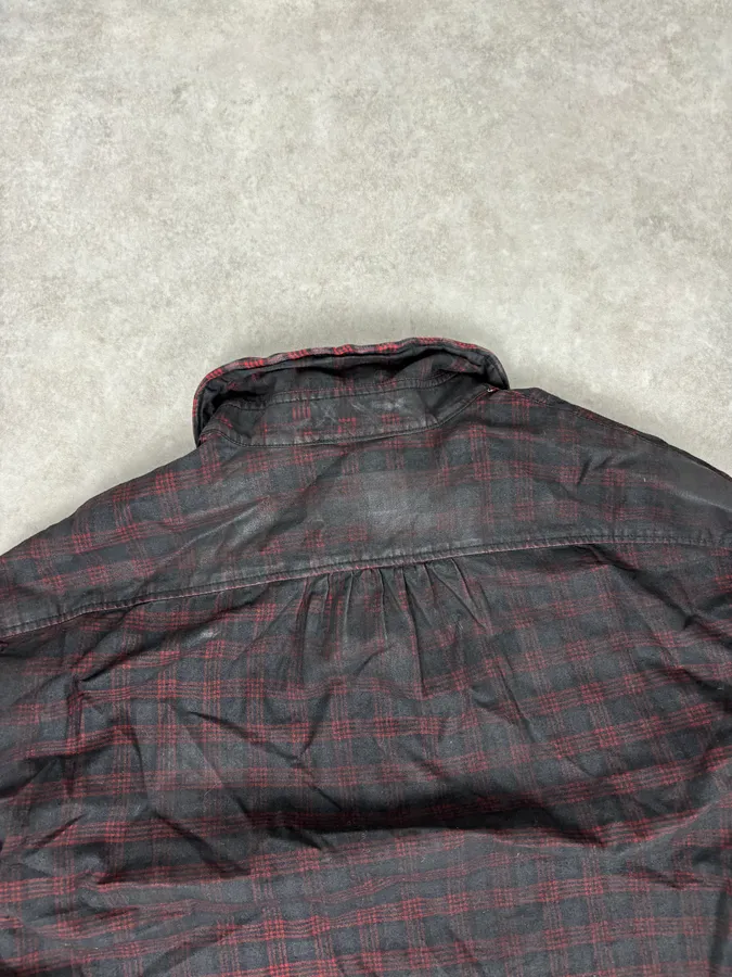 AW2014 Dsquared2 Charcoal Red Checkered Plaid Shirt - Image 6