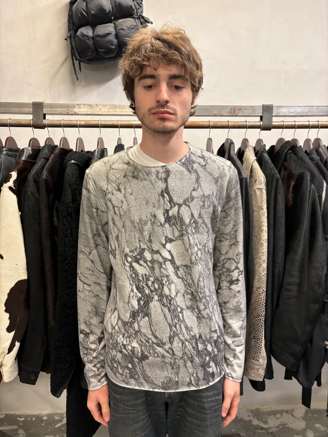 AW2014 Emporio Armani Grey Avant-Garde Abstract Sweater - Image 2