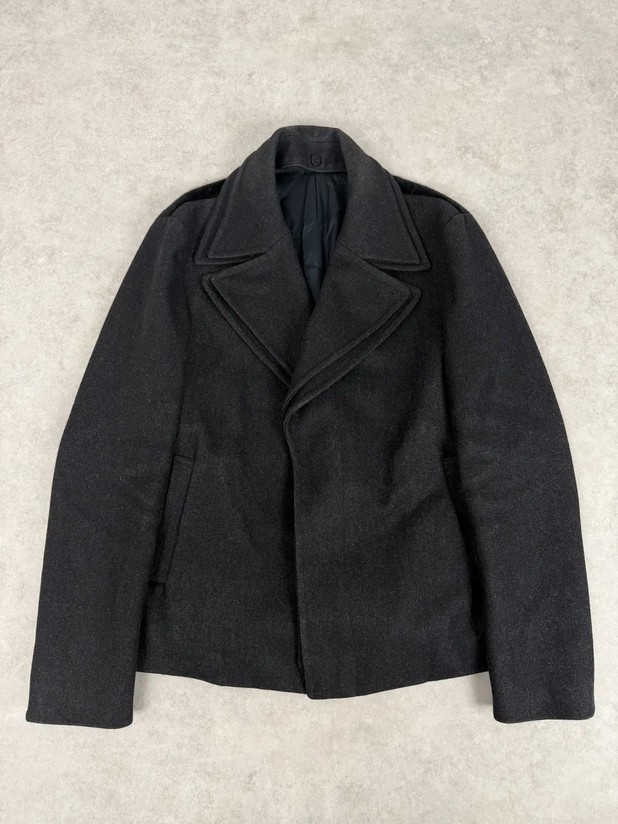 AW2014 Emporio Armani Layered Wool Faux Fur Blazer Jacket - Image 8