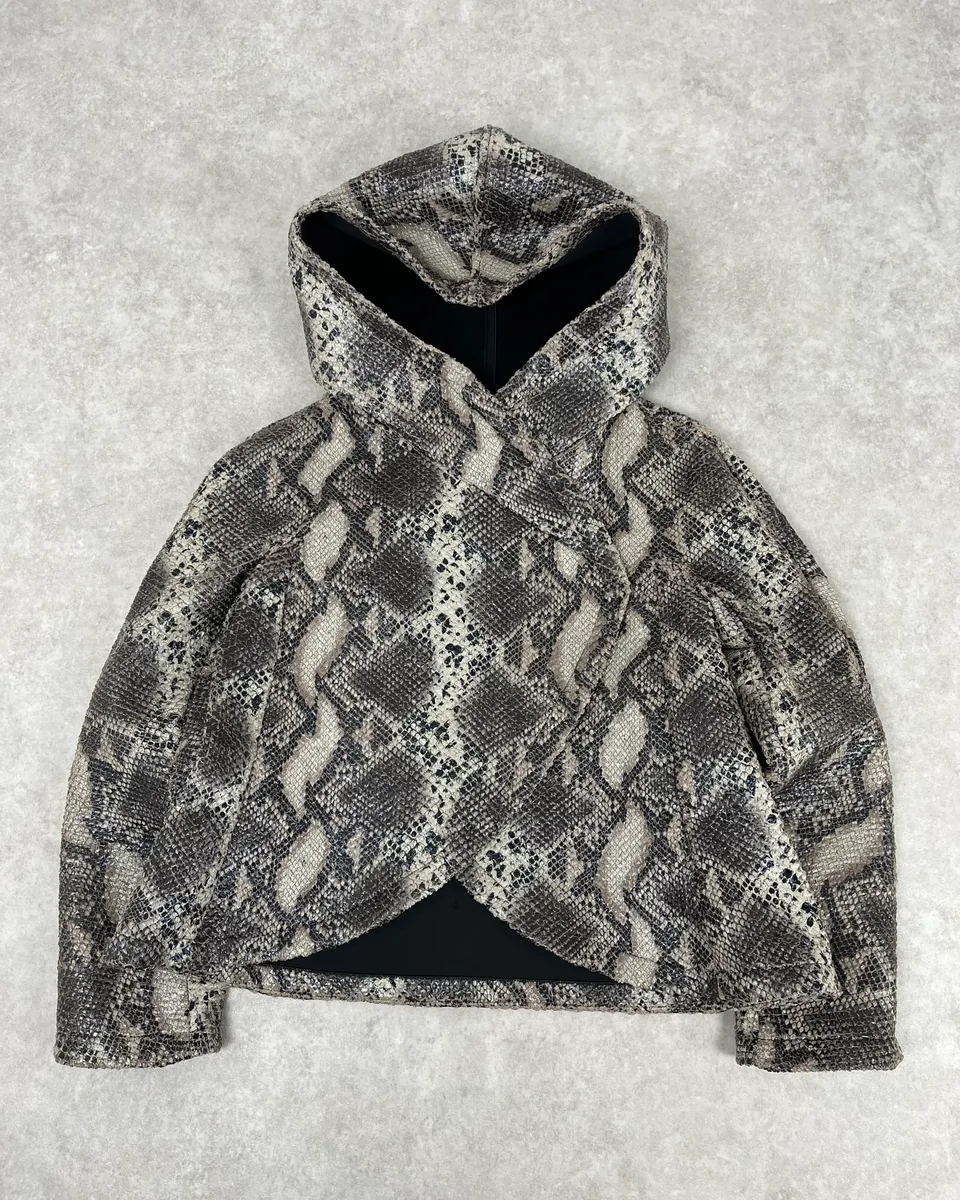 AW2014 Giorgio Armani Python Snakeskin Effect Light Hood Jacket