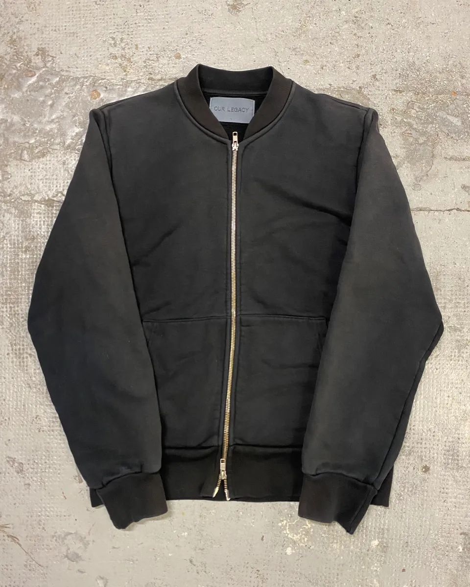 AW2014 Our Legacy Washed Black Zip-up Minimalist Sweater