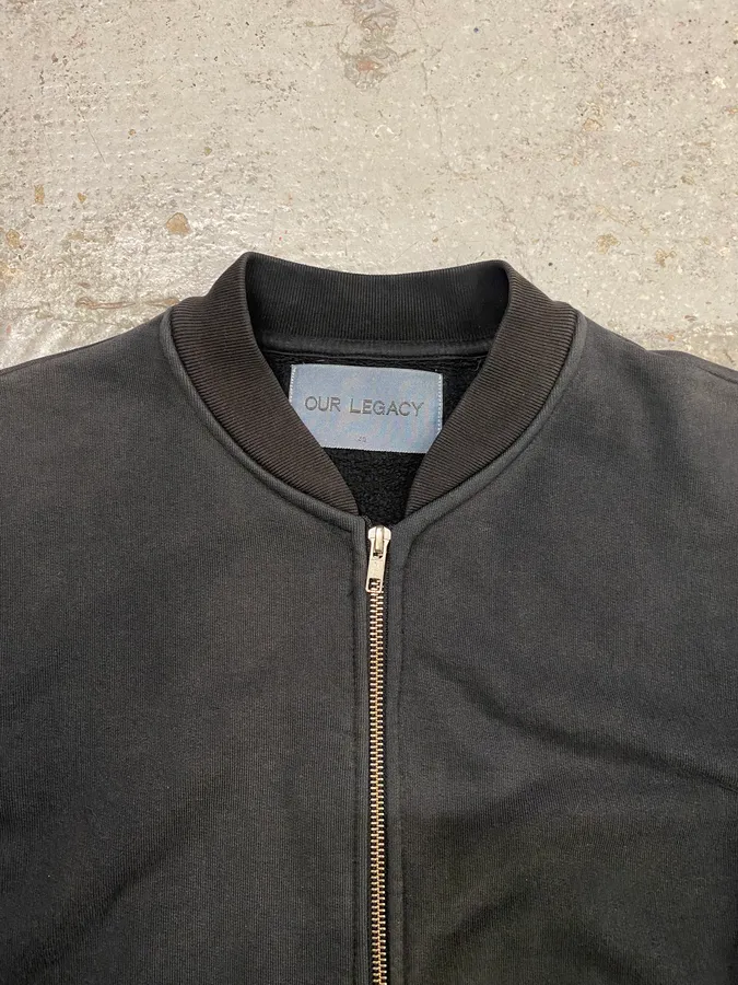 AW2014 Our Legacy Washed Black Zip-up Minimalist Sweater - Image 4