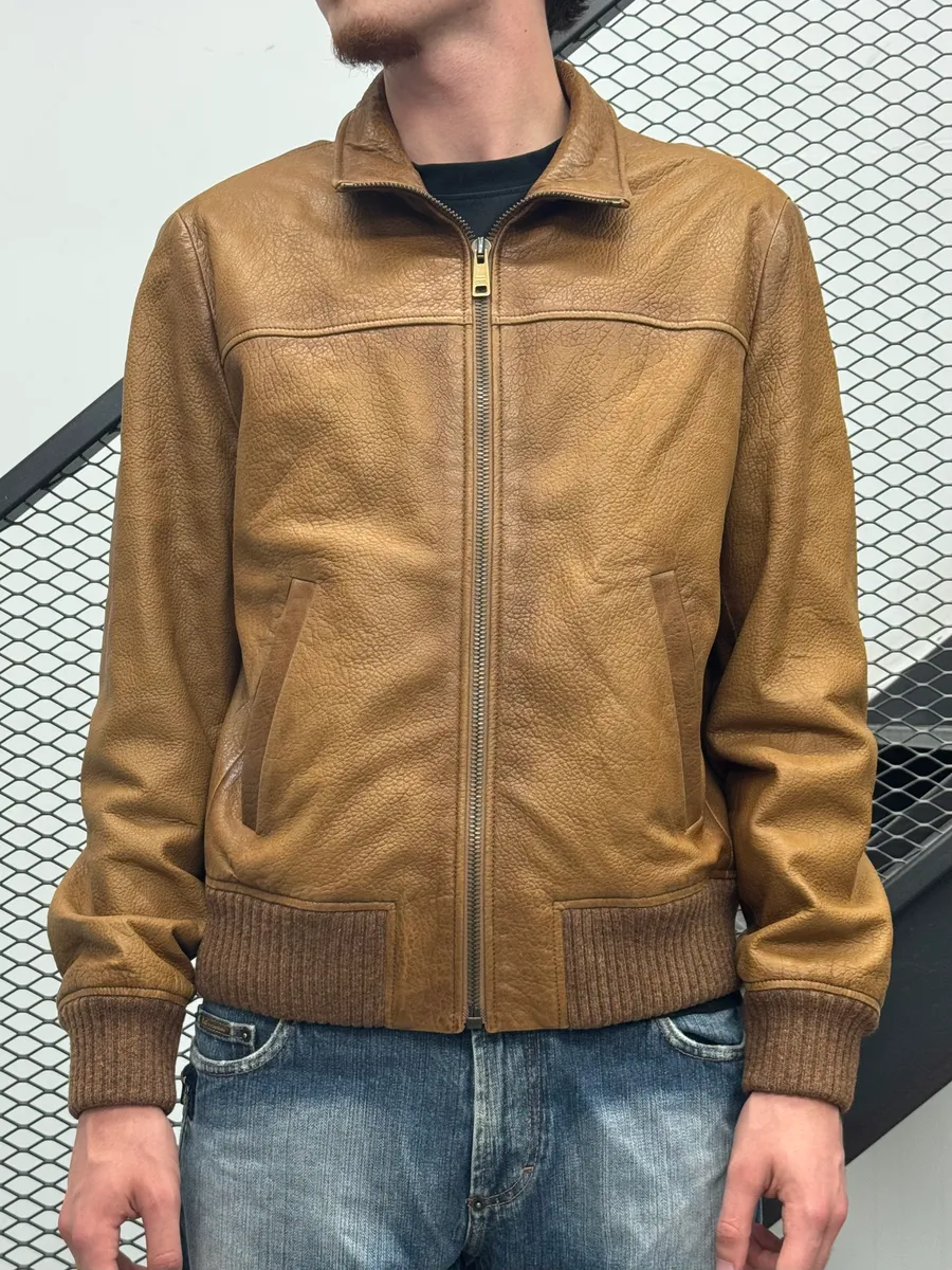AW2014 Prada Camel Premium Leather Jacket - Image 2