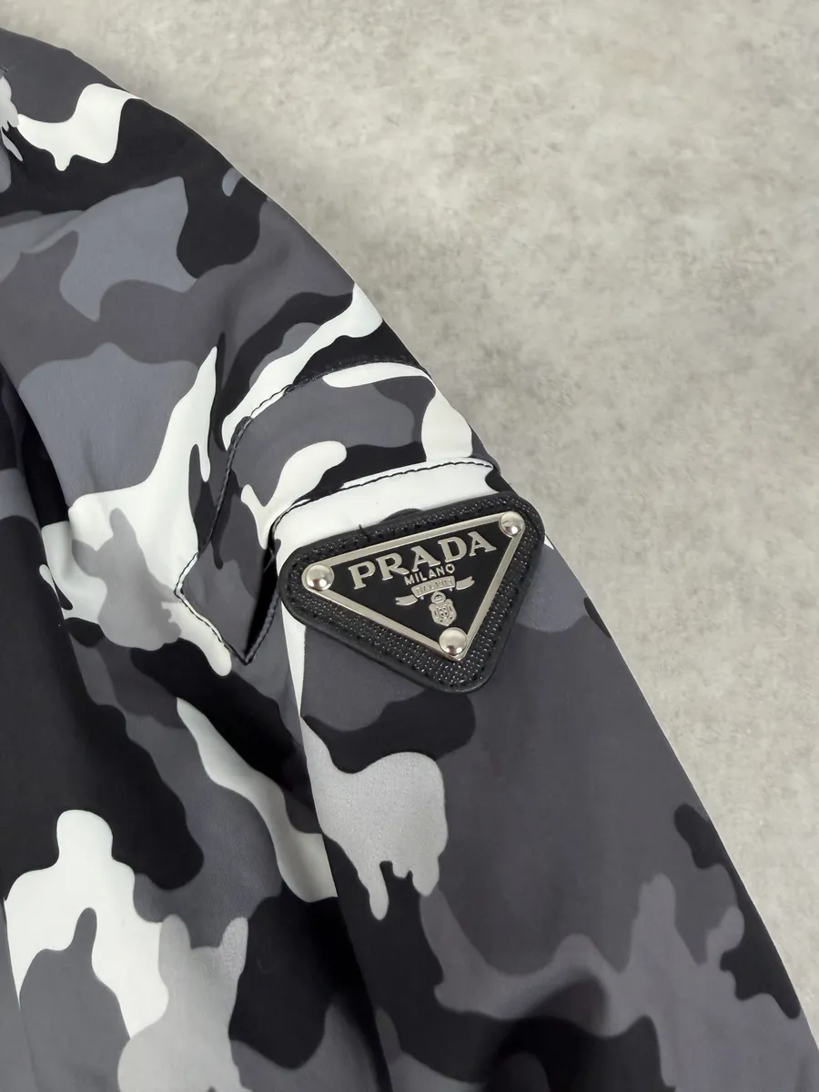 AW2014 Prada Camo Black & White Windbreaker Jacket - Image 10