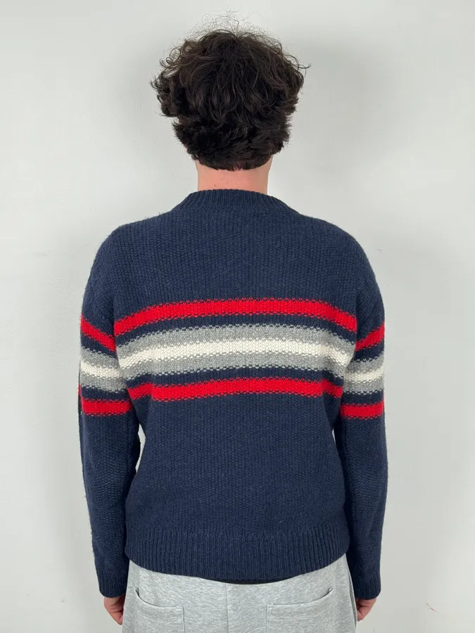 AW2014 Prada Navy Striped Mérinos Wool Sweater - Image 3