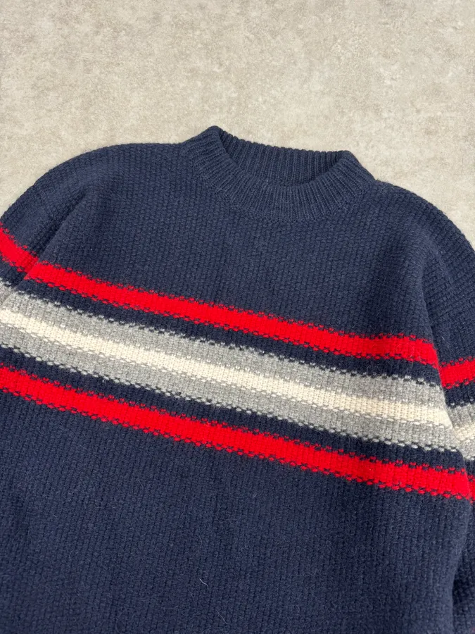 AW2014 Prada Navy Striped Mérinos Wool Sweater - Image 5
