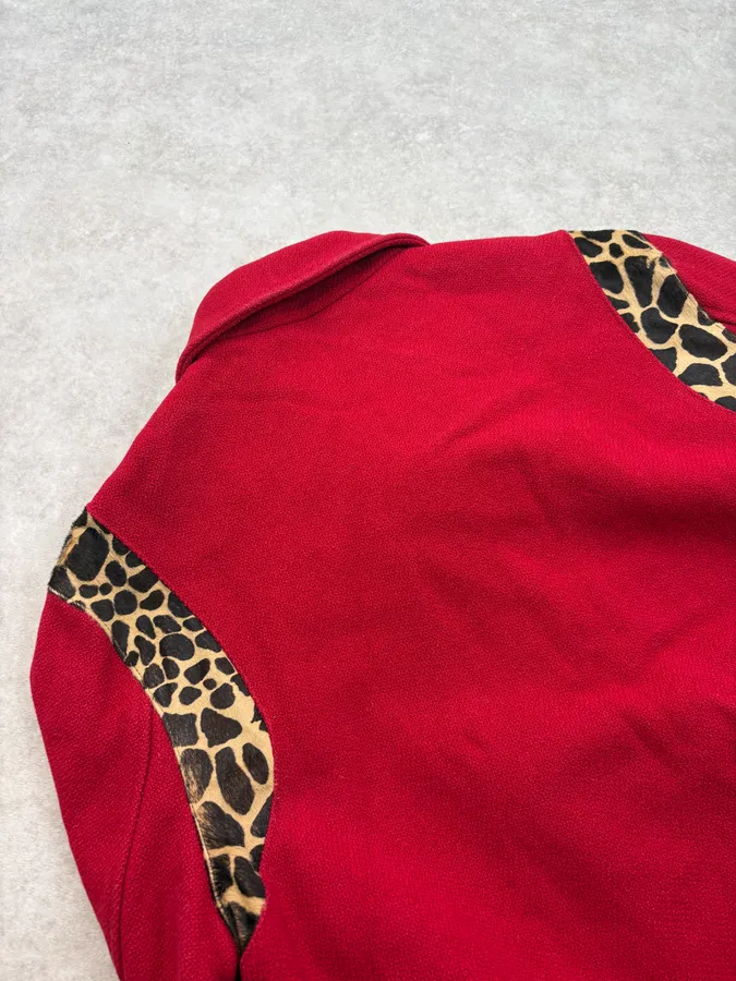 AW2014 Saint Laurent Cheetah Red Pony Hair Teddy Jacket by Hedi Slimane - Image 9