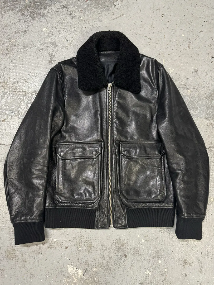 AW2015 Acne Studios Abel Black Cow Leather Jacket