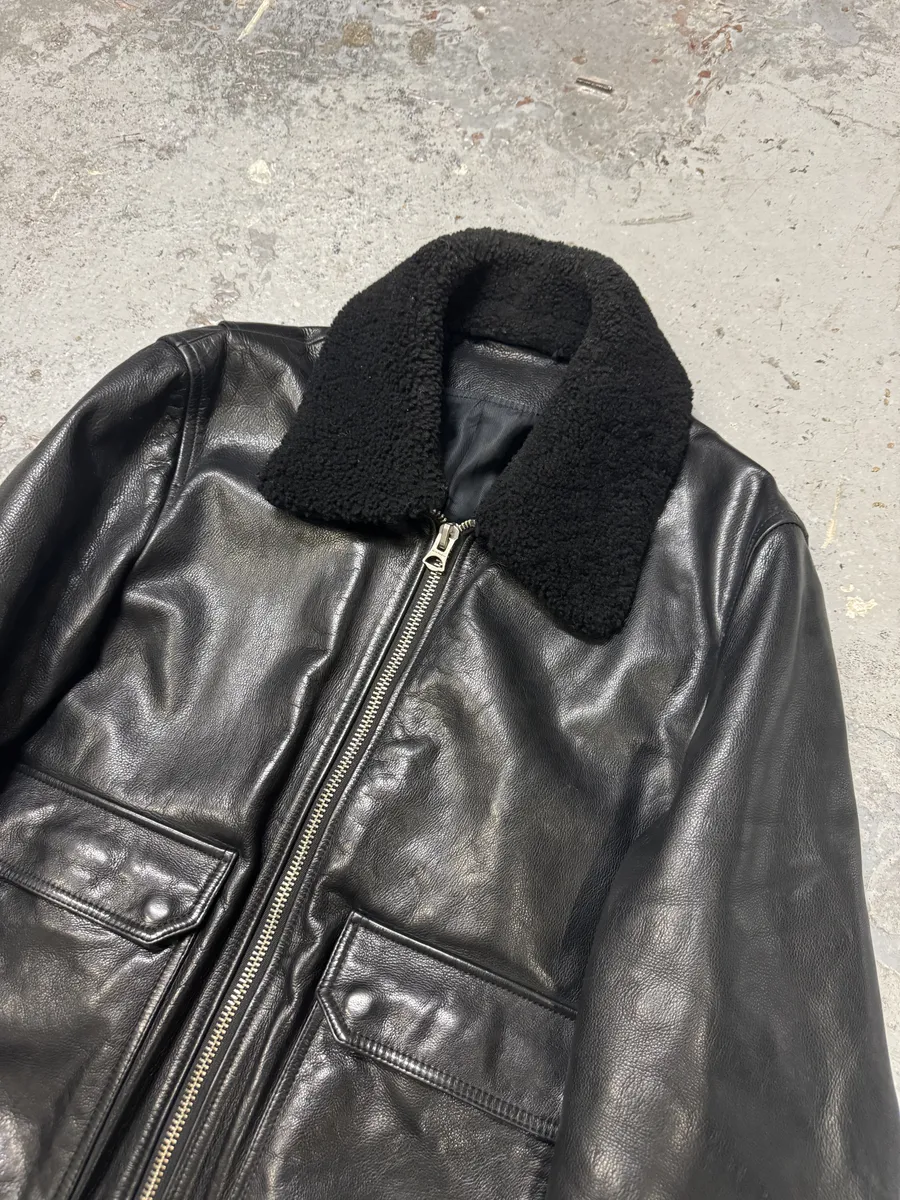 AW2015 Acne Studios Abel Black Cow Leather Jacket - Image 11