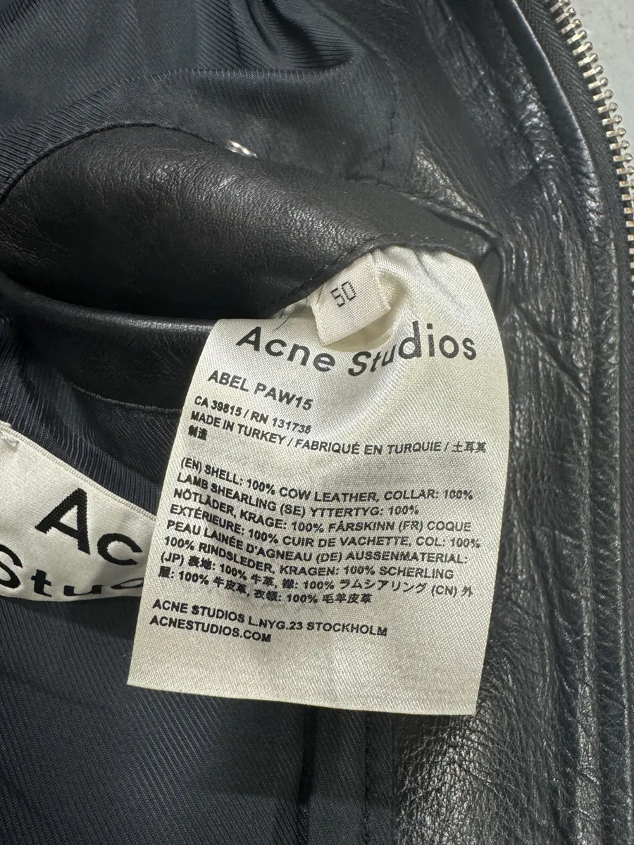 AW2015 Acne Studios Abel Black Cow Leather Jacket - Image 12
