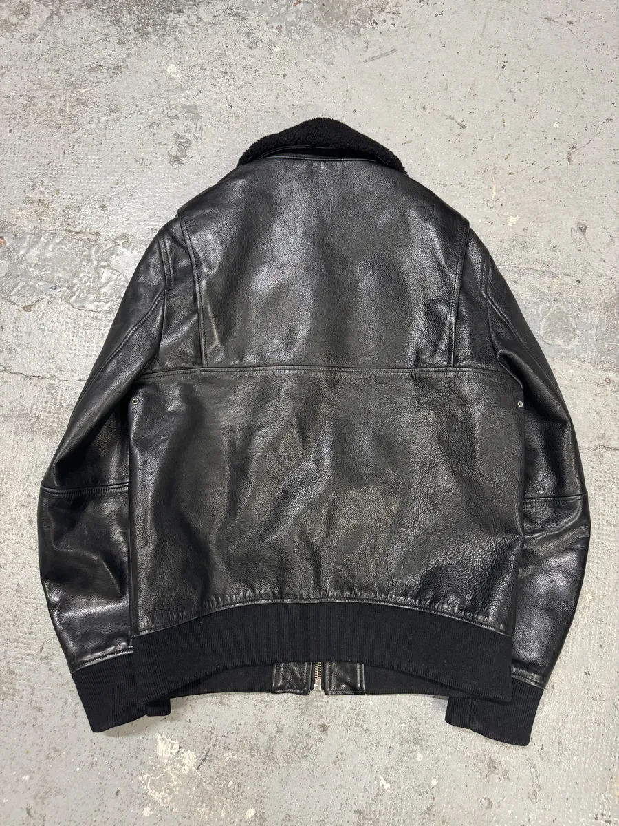 AW2015 Acne Studios Abel Black Cow Leather Jacket - Image 3