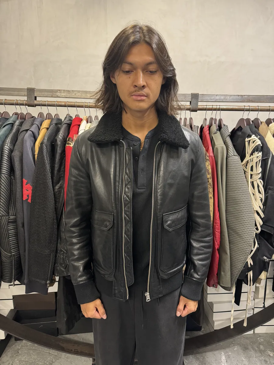 AW2015 Acne Studios Abel Black Cow Leather Jacket - Image 4