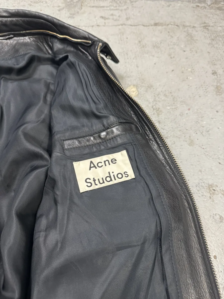 AW2015 Acne Studios Abel Black Cow Leather Jacket - Image 6
