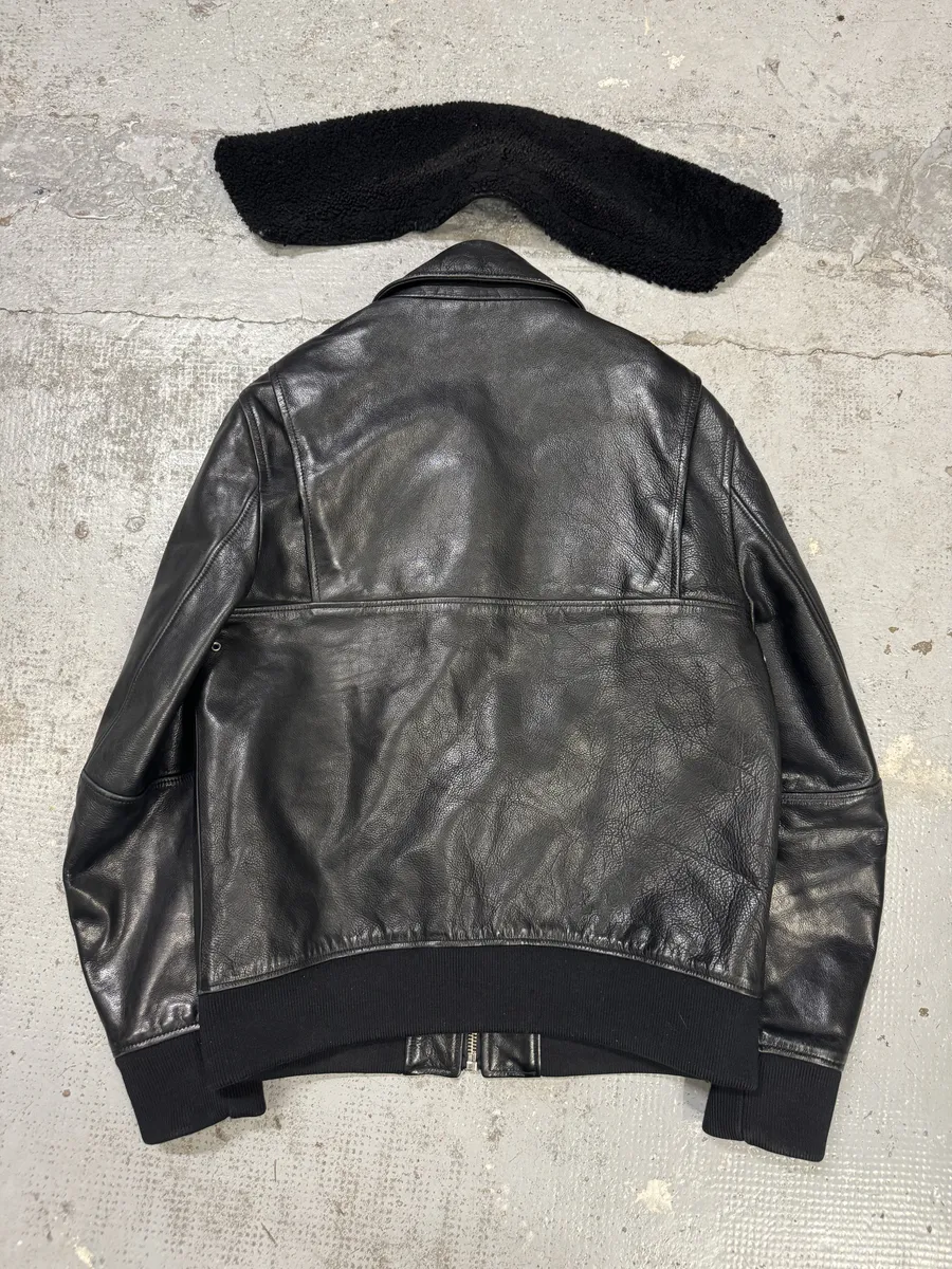 AW2015 Acne Studios Abel Black Cow Leather Jacket - Image 8