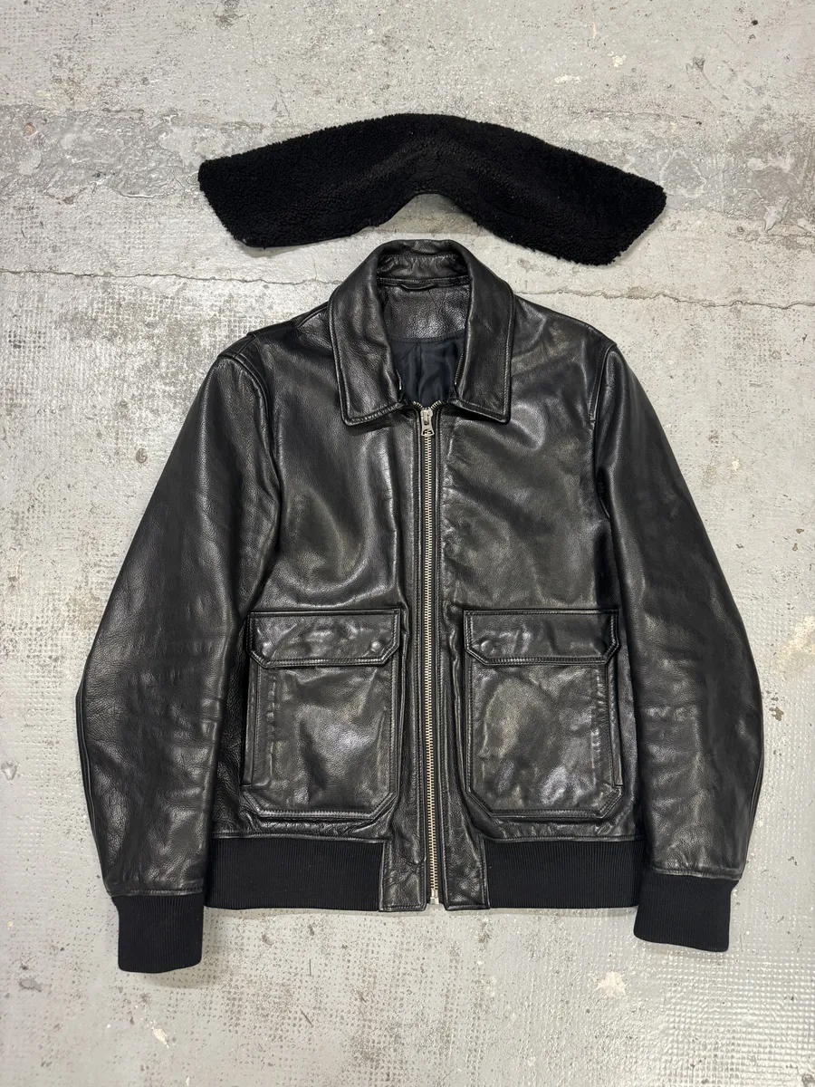 AW2015 Acne Studios Abel Black Cow Leather Jacket - Image 9