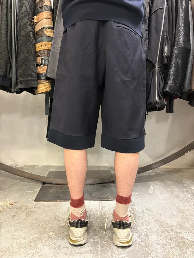 AW2015 Acne Studios Navy Roy Twill Shorts - Image 2