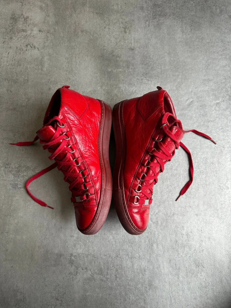AW2015 Balenciaga Arena High Red Vibrant Leather - Image 5