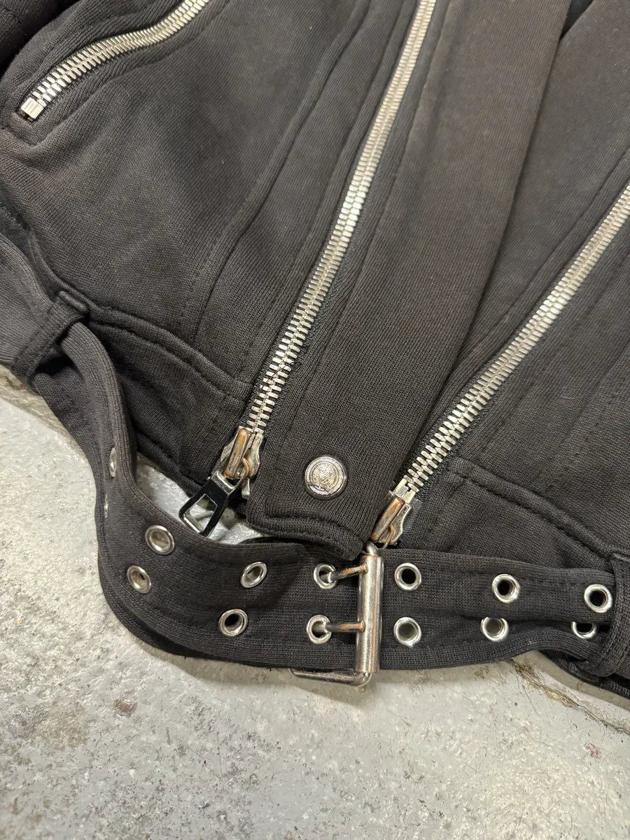 AW2015 Balmain H&M Black Horpist Spike Biker Black Jacket - Image 8