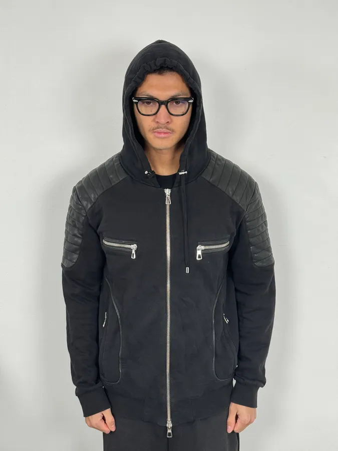 AW2015 Balmain x H&M Black Padded Zip-up Hoodie - Image 2