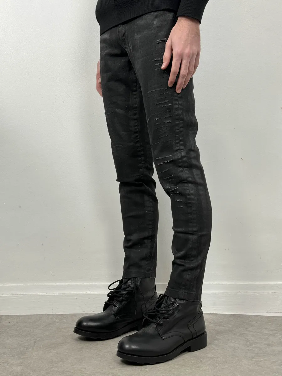 AW2015 Cavalli Black Skinny Obscure Rock Denim Jeans - Image 3