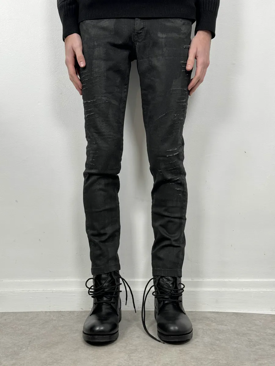 AW2015 Cavalli Black Skinny Obscure Rock Denim Jeans - Image 4
